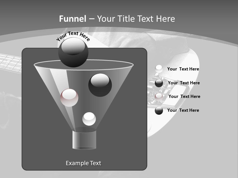 A Black And White Photo Of A Man Playing A Bass Guitar PowerPoint Template