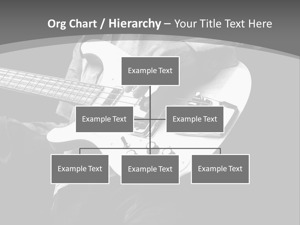 A Black And White Photo Of A Man Playing A Bass Guitar PowerPoint Template