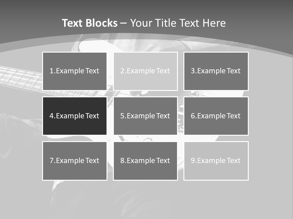 A Black And White Photo Of A Man Playing A Bass Guitar PowerPoint Template