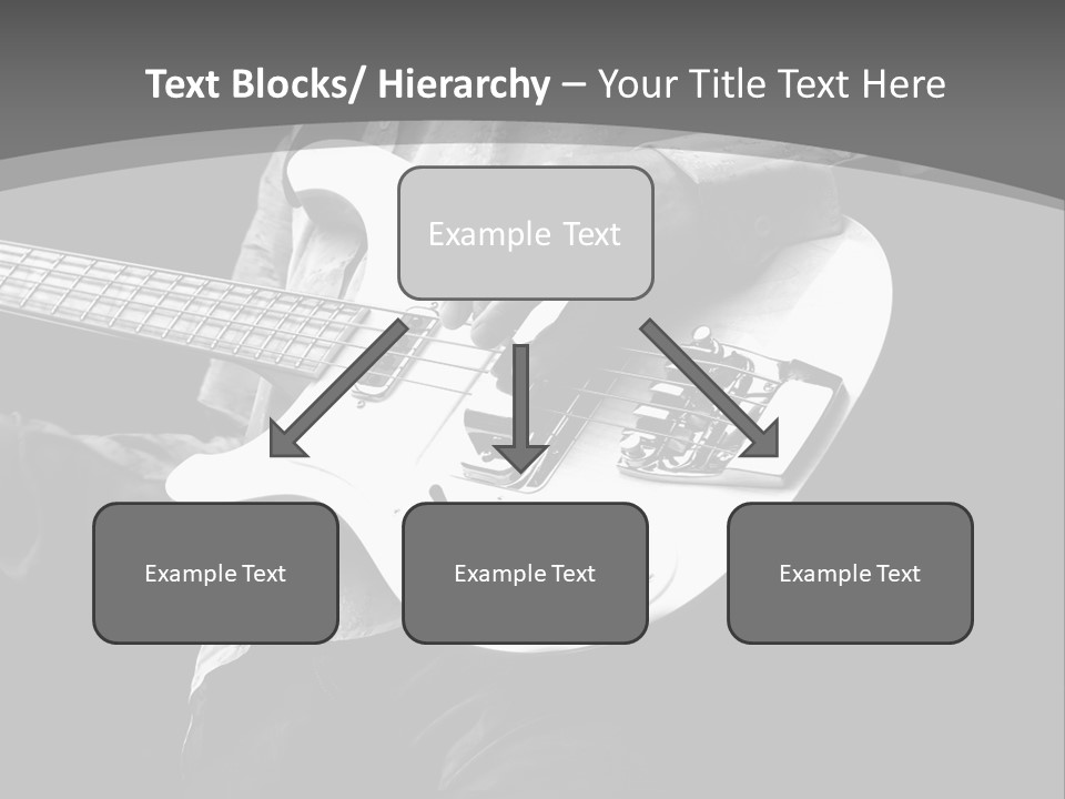 A Black And White Photo Of A Man Playing A Bass Guitar PowerPoint Template