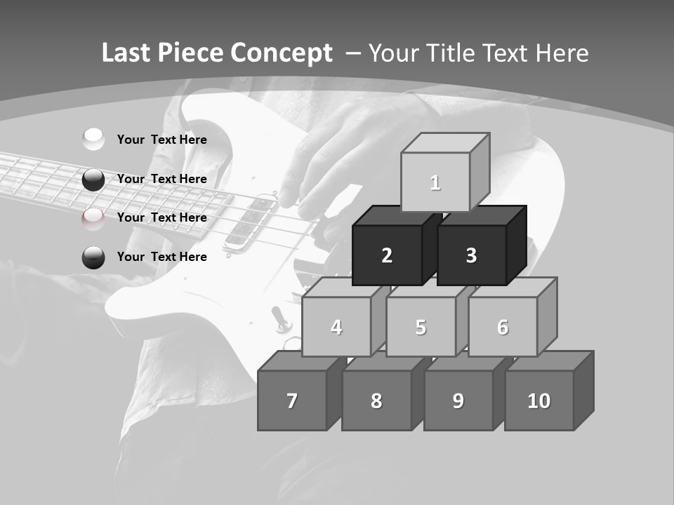 A Black And White Photo Of A Man Playing A Bass Guitar PowerPoint Template