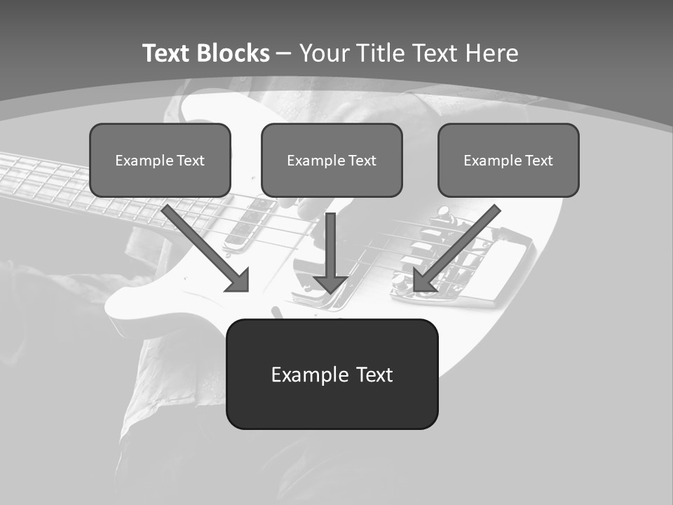 A Black And White Photo Of A Man Playing A Bass Guitar PowerPoint Template
