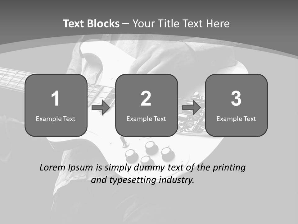 A Black And White Photo Of A Man Playing A Bass Guitar PowerPoint Template