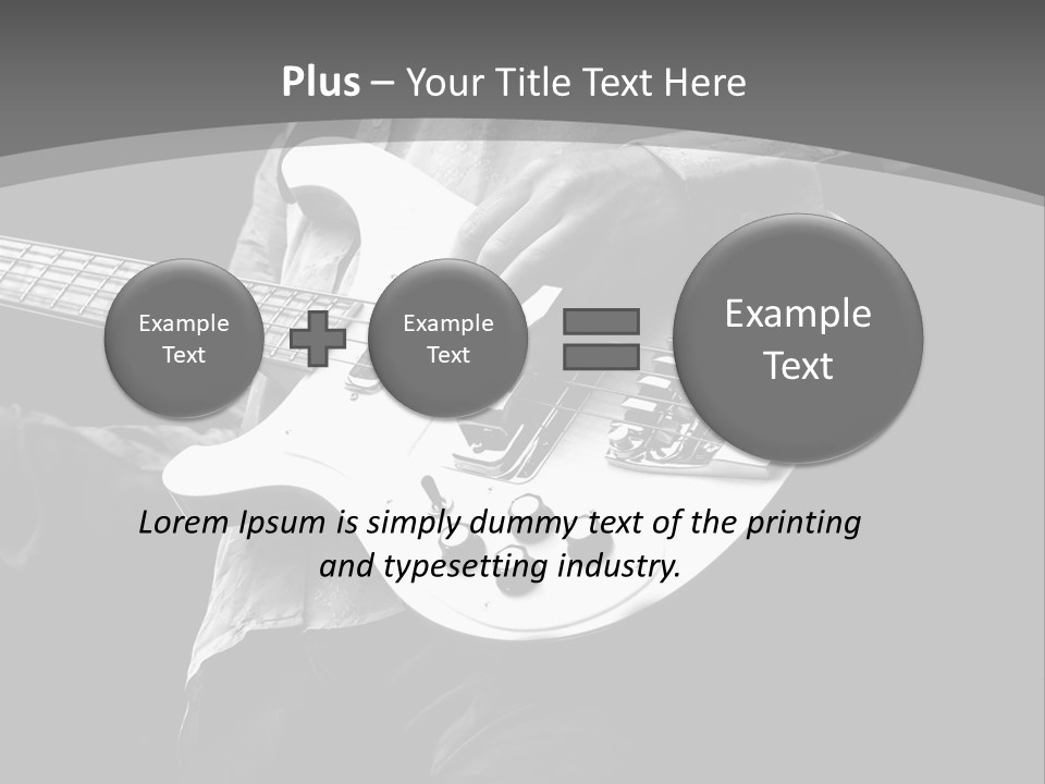 A Black And White Photo Of A Man Playing A Bass Guitar PowerPoint Template