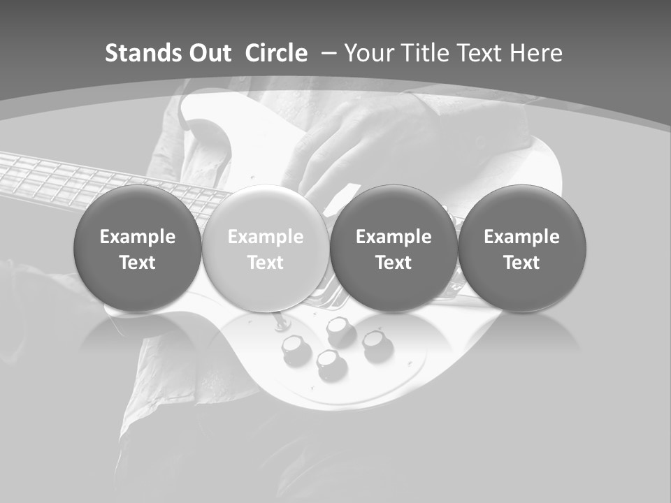 A Black And White Photo Of A Man Playing A Bass Guitar PowerPoint Template