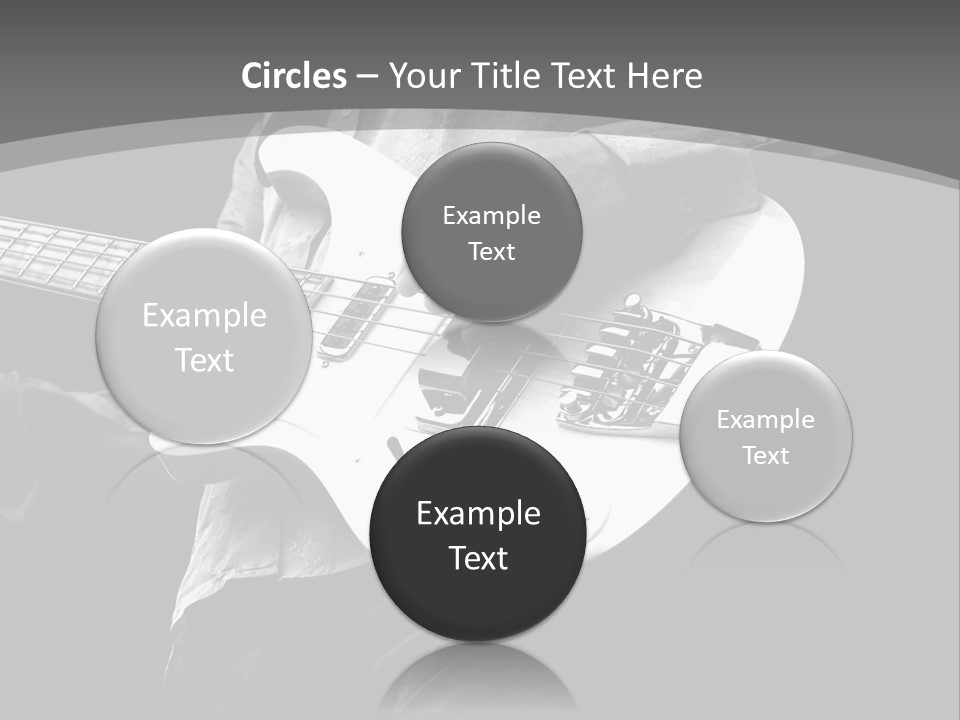 A Black And White Photo Of A Man Playing A Bass Guitar PowerPoint Template