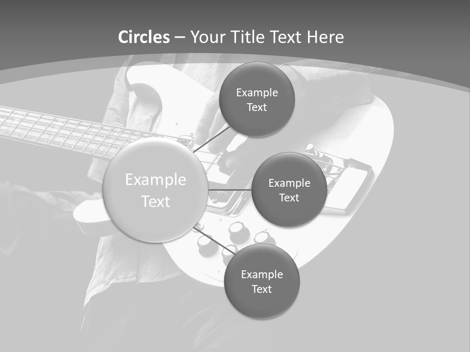 A Black And White Photo Of A Man Playing A Bass Guitar PowerPoint Template