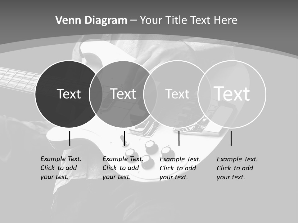 A Black And White Photo Of A Man Playing A Bass Guitar PowerPoint Template