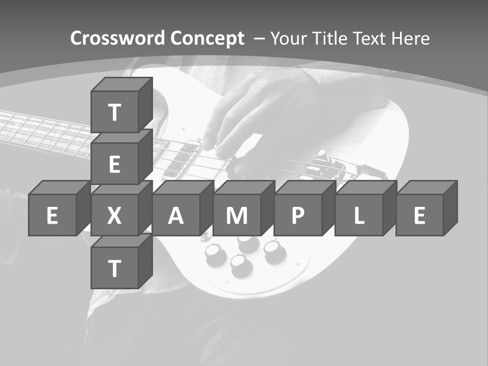 A Black And White Photo Of A Man Playing A Bass Guitar PowerPoint Template