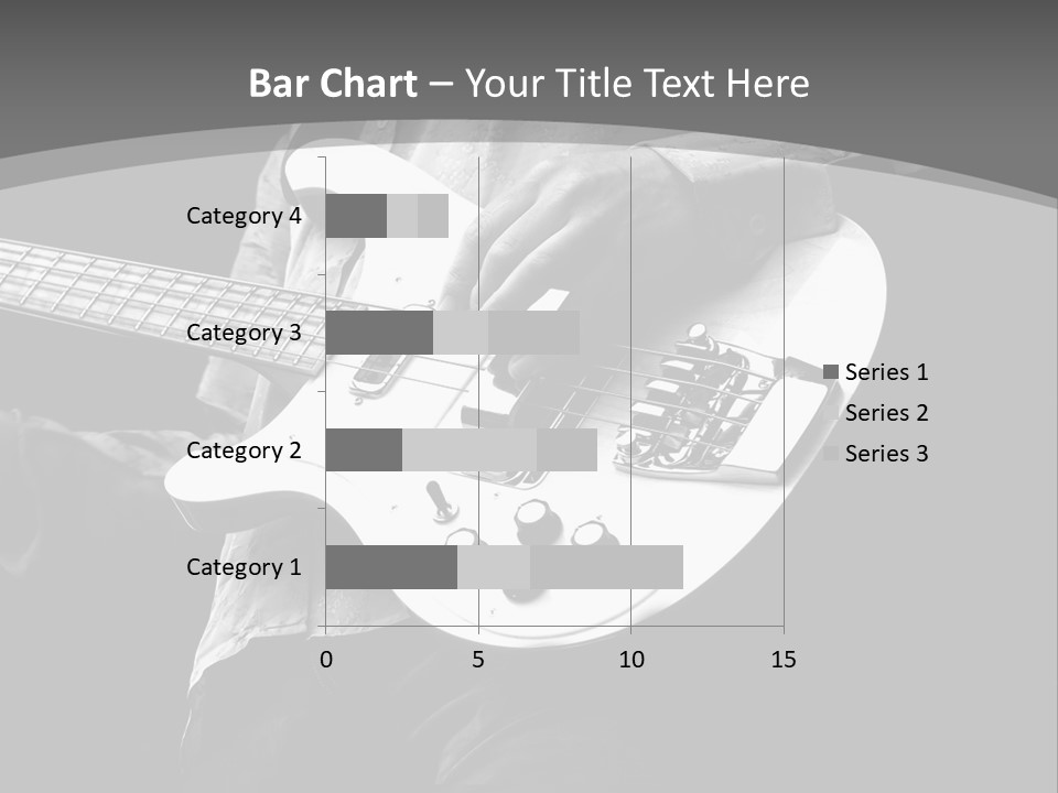 A Black And White Photo Of A Man Playing A Bass Guitar PowerPoint Template
