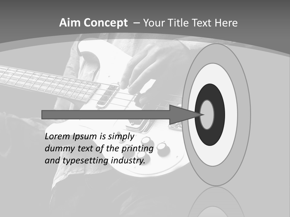 A Black And White Photo Of A Man Playing A Bass Guitar PowerPoint Template