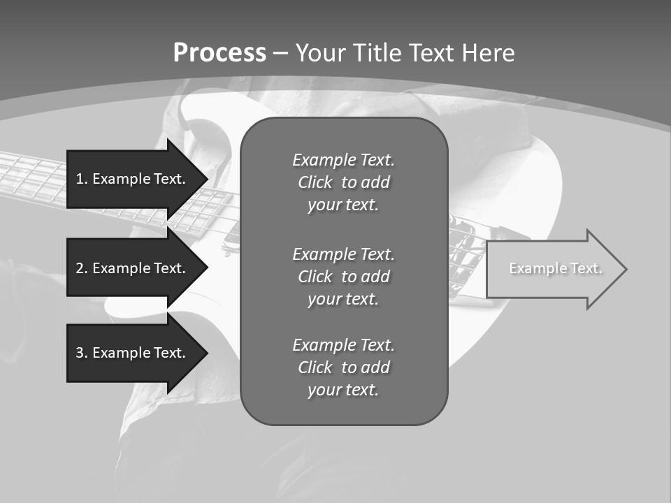A Black And White Photo Of A Man Playing A Bass Guitar PowerPoint Template