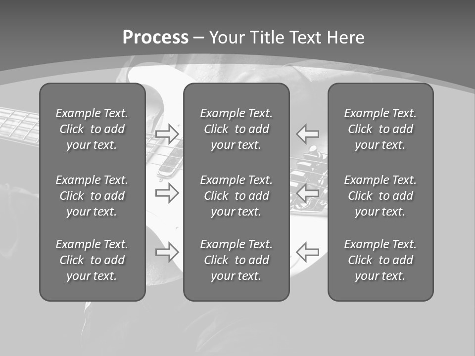 A Black And White Photo Of A Man Playing A Bass Guitar PowerPoint Template
