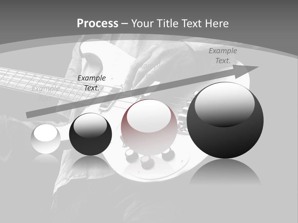 A Black And White Photo Of A Man Playing A Bass Guitar PowerPoint Template