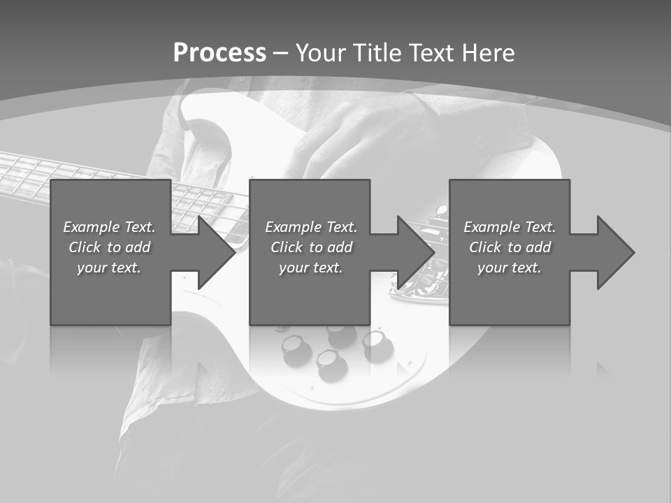 A Black And White Photo Of A Man Playing A Bass Guitar PowerPoint Template