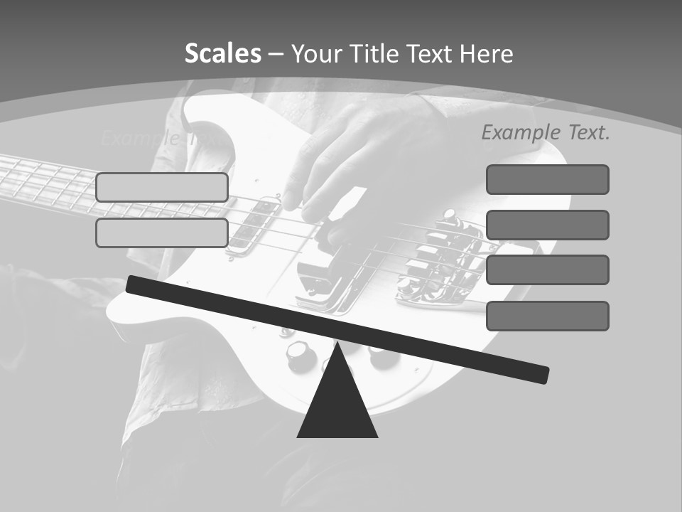 A Black And White Photo Of A Man Playing A Bass Guitar PowerPoint Template
