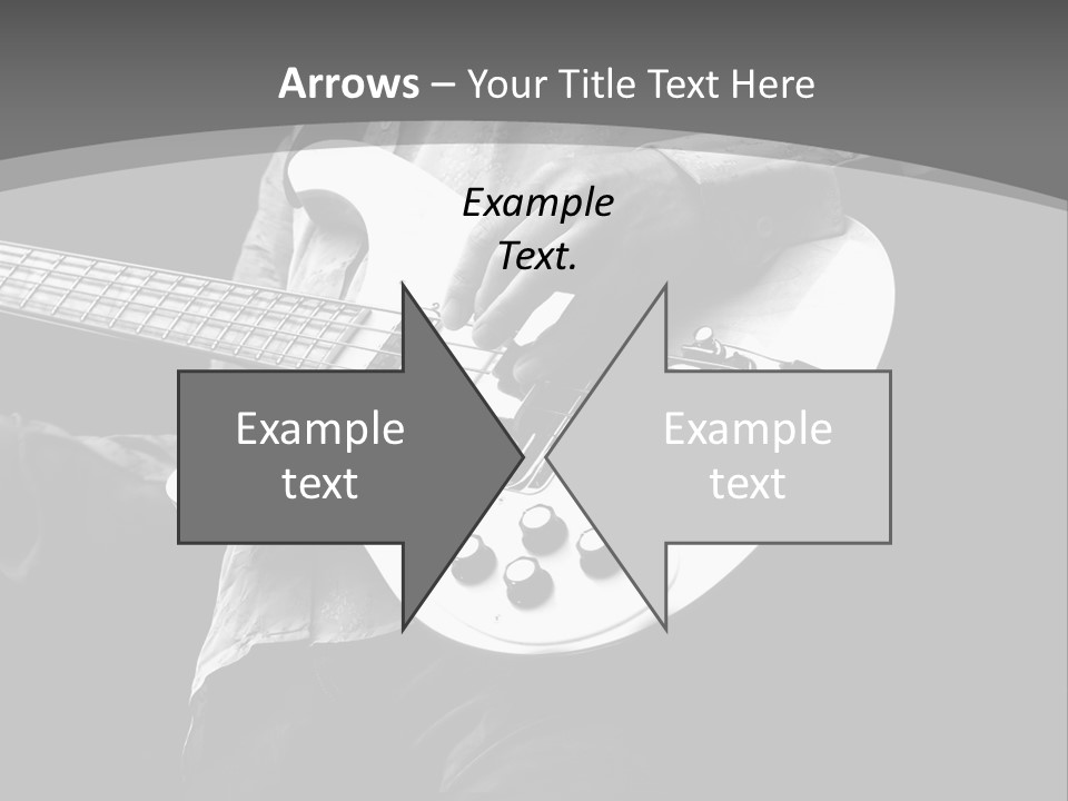 A Black And White Photo Of A Man Playing A Bass Guitar PowerPoint Template