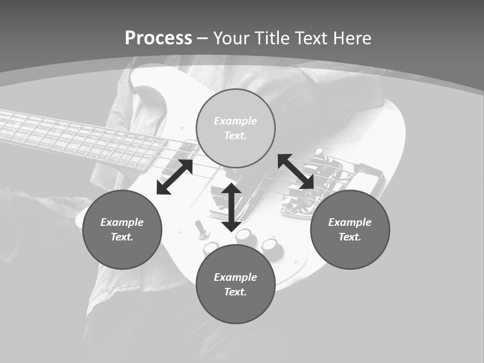 A Black And White Photo Of A Man Playing A Bass Guitar PowerPoint Template
