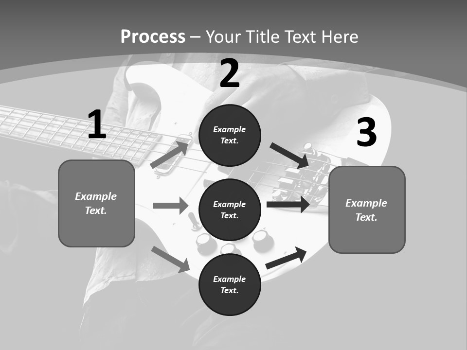 A Black And White Photo Of A Man Playing A Bass Guitar PowerPoint Template