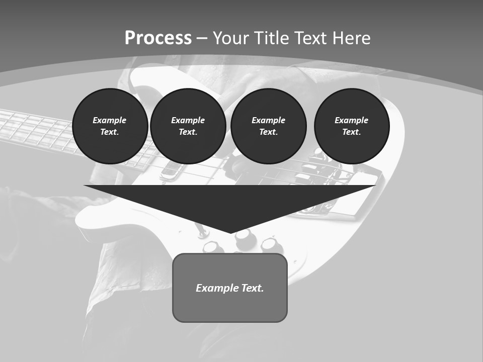 A Black And White Photo Of A Man Playing A Bass Guitar PowerPoint Template