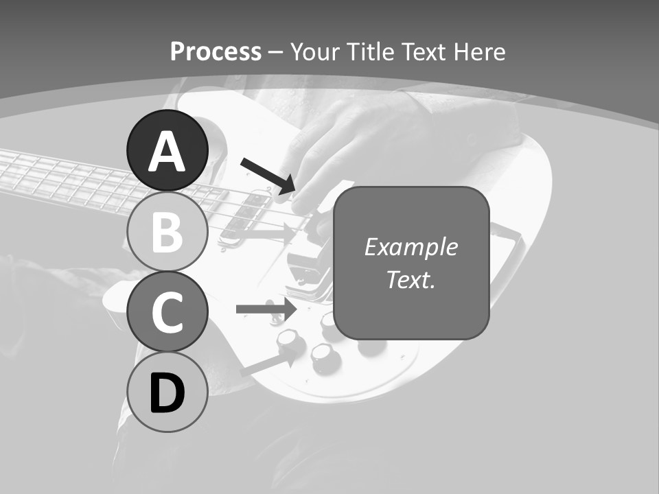 A Black And White Photo Of A Man Playing A Bass Guitar PowerPoint Template