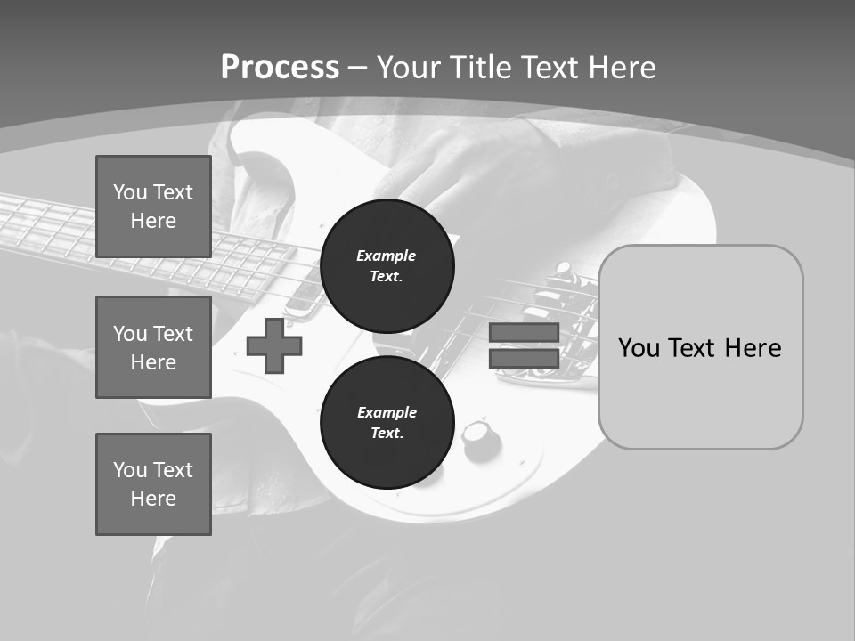 A Black And White Photo Of A Man Playing A Bass Guitar PowerPoint Template