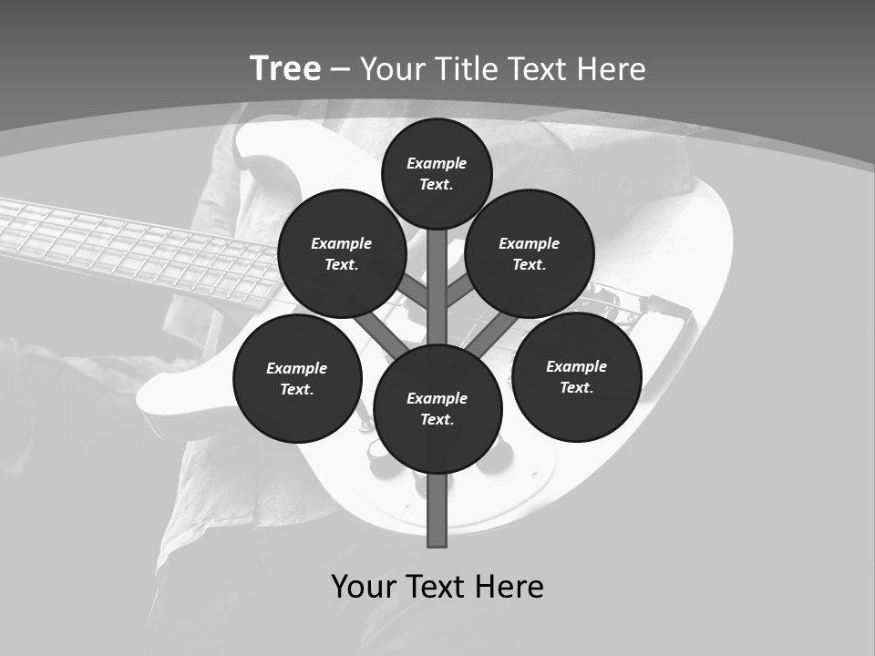 A Black And White Photo Of A Man Playing A Bass Guitar PowerPoint Template