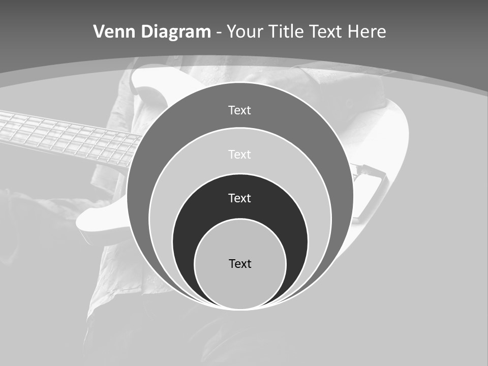 A Black And White Photo Of A Man Playing A Bass Guitar PowerPoint Template