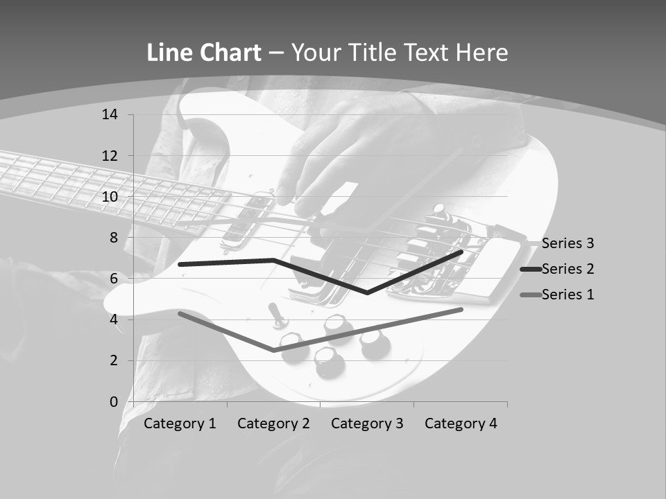 A Black And White Photo Of A Man Playing A Bass Guitar PowerPoint Template