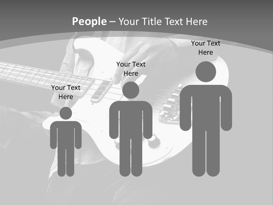 A Black And White Photo Of A Man Playing A Bass Guitar PowerPoint Template