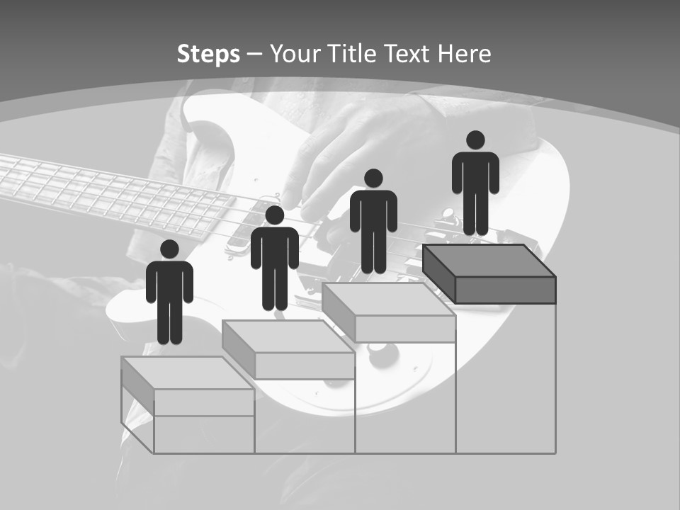 A Black And White Photo Of A Man Playing A Bass Guitar PowerPoint Template