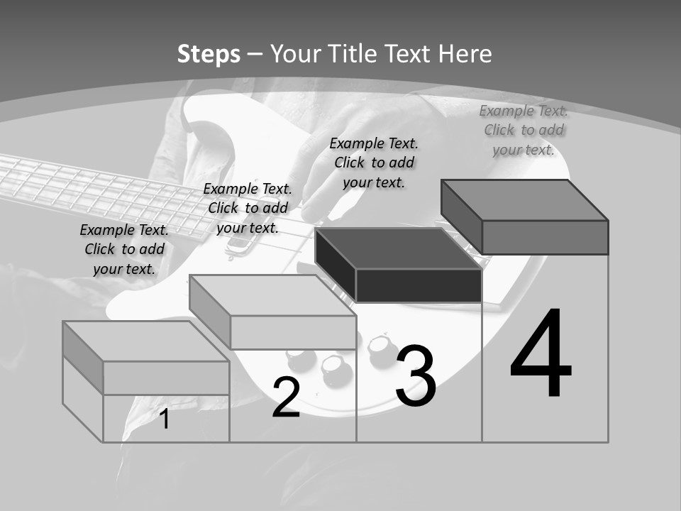 A Black And White Photo Of A Man Playing A Bass Guitar PowerPoint Template