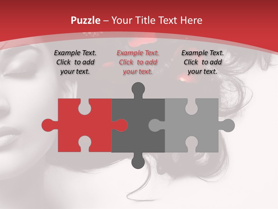 A Woman With Flowers In Her Hair And A Red Background PowerPoint Template