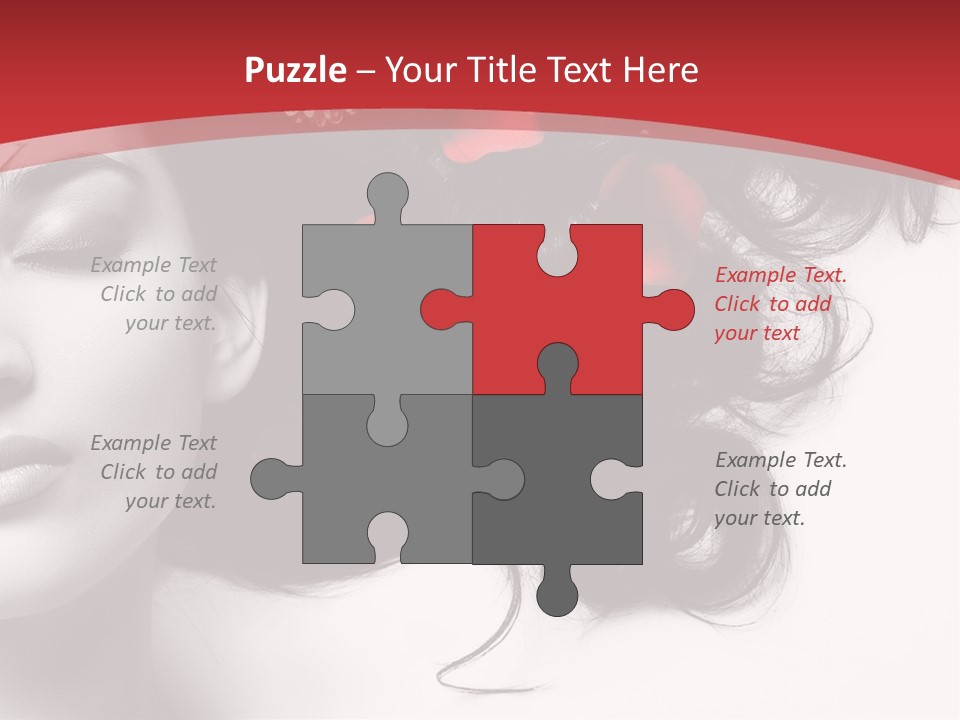 A Woman With Flowers In Her Hair And A Red Background PowerPoint Template