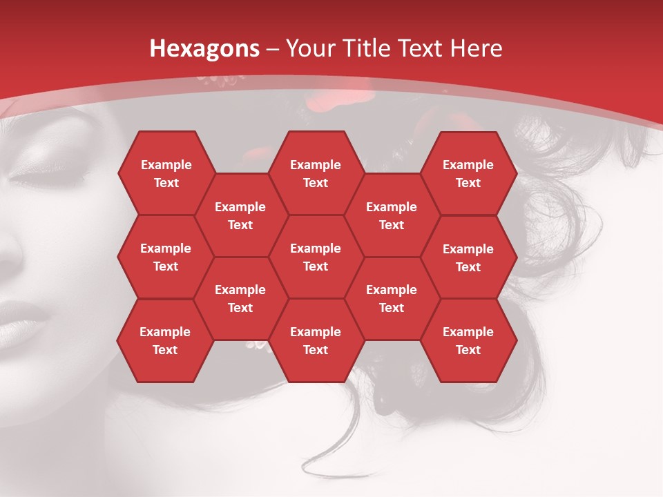 A Woman With Flowers In Her Hair And A Red Background PowerPoint Template