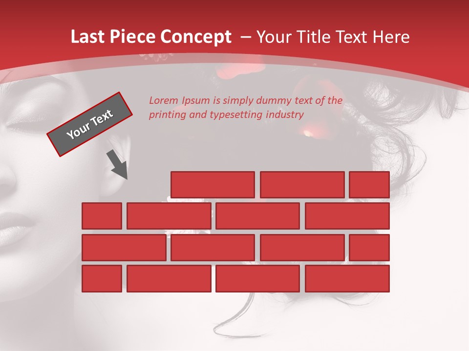 A Woman With Flowers In Her Hair And A Red Background PowerPoint Template