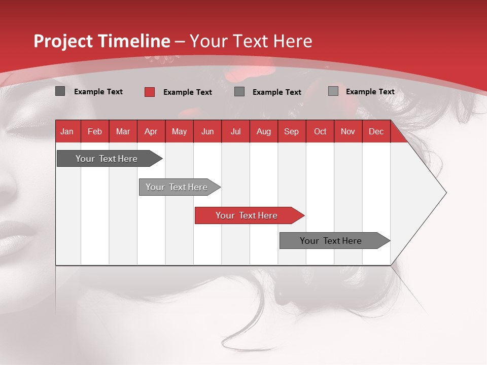 A Woman With Flowers In Her Hair And A Red Background PowerPoint Template