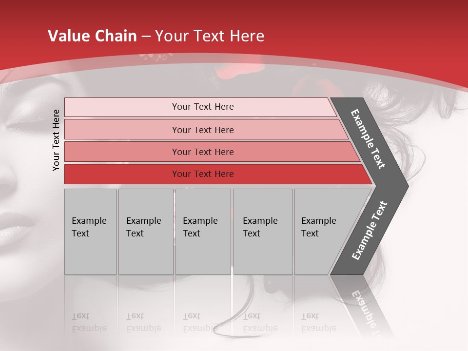 A Woman With Flowers In Her Hair And A Red Background PowerPoint Template