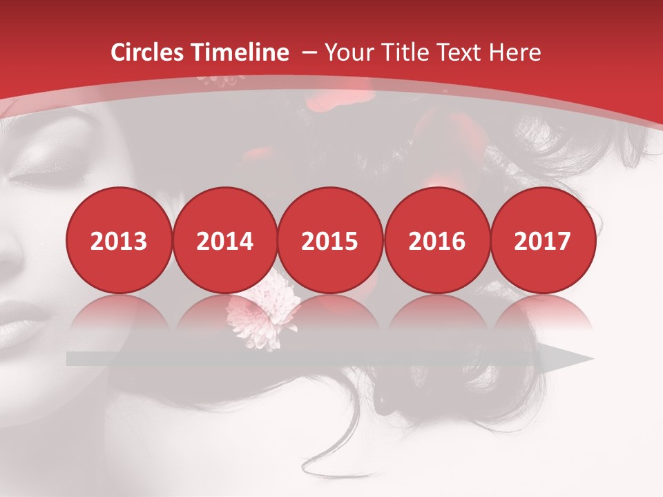 A Woman With Flowers In Her Hair And A Red Background PowerPoint Template