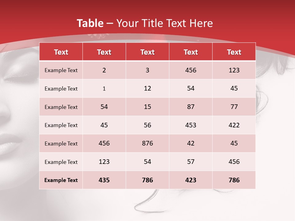 A Woman With Flowers In Her Hair And A Red Background PowerPoint Template