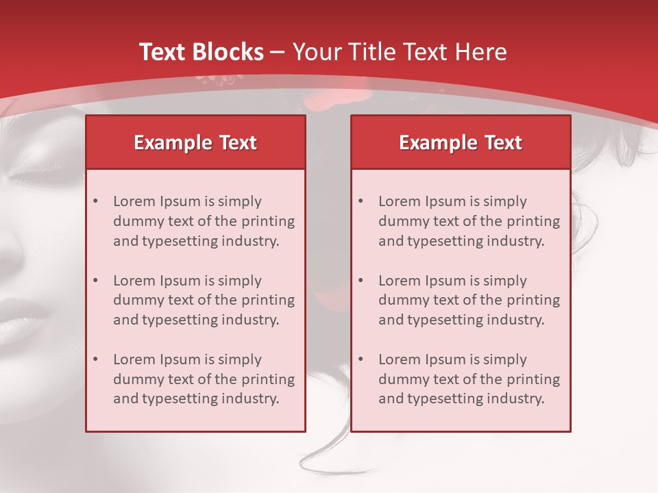 A Woman With Flowers In Her Hair And A Red Background PowerPoint Template