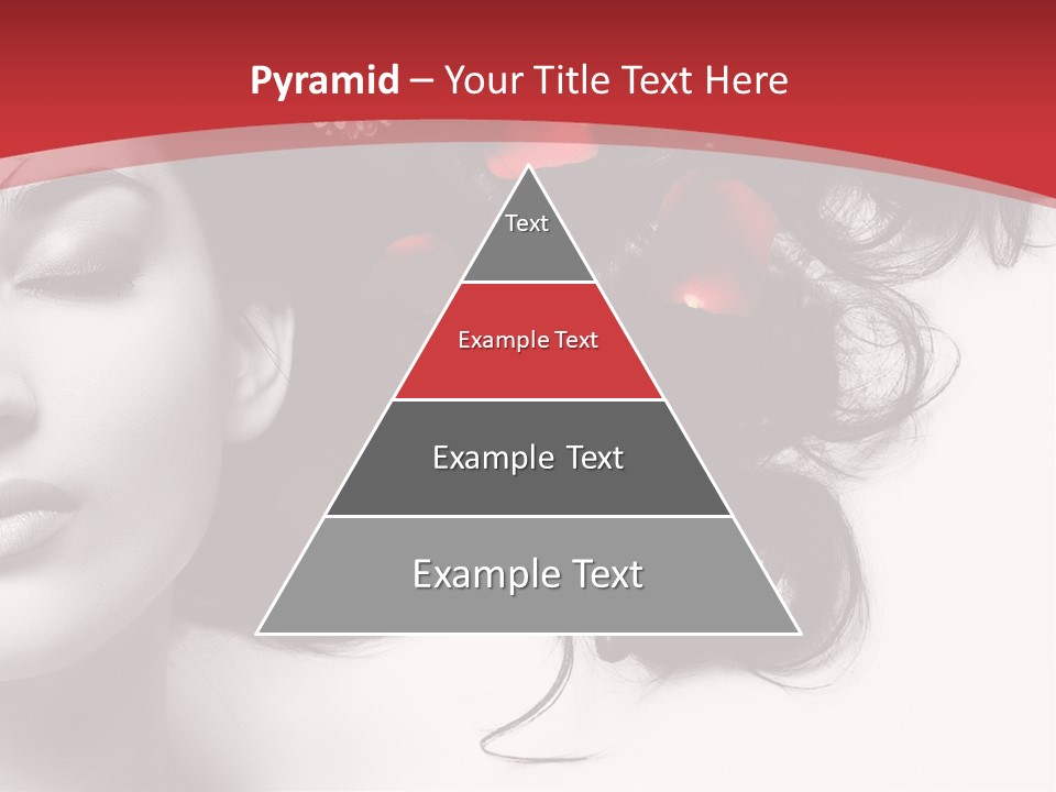 A Woman With Flowers In Her Hair And A Red Background PowerPoint Template