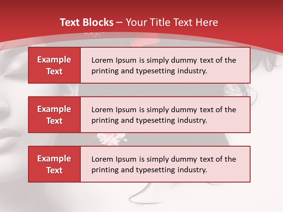 A Woman With Flowers In Her Hair And A Red Background PowerPoint Template