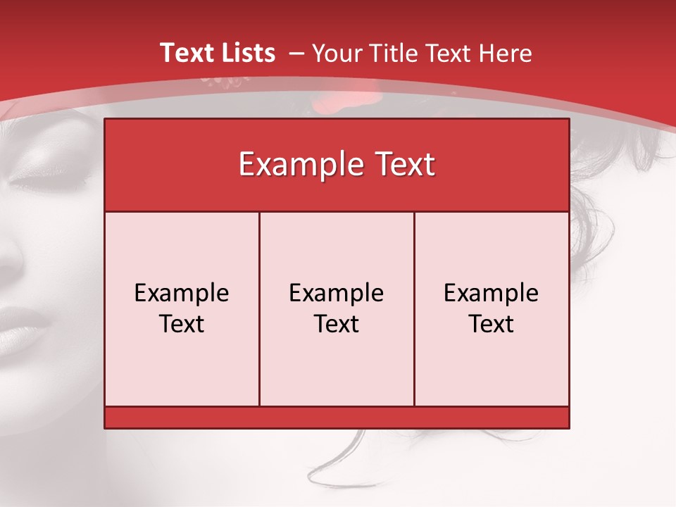 A Woman With Flowers In Her Hair And A Red Background PowerPoint Template