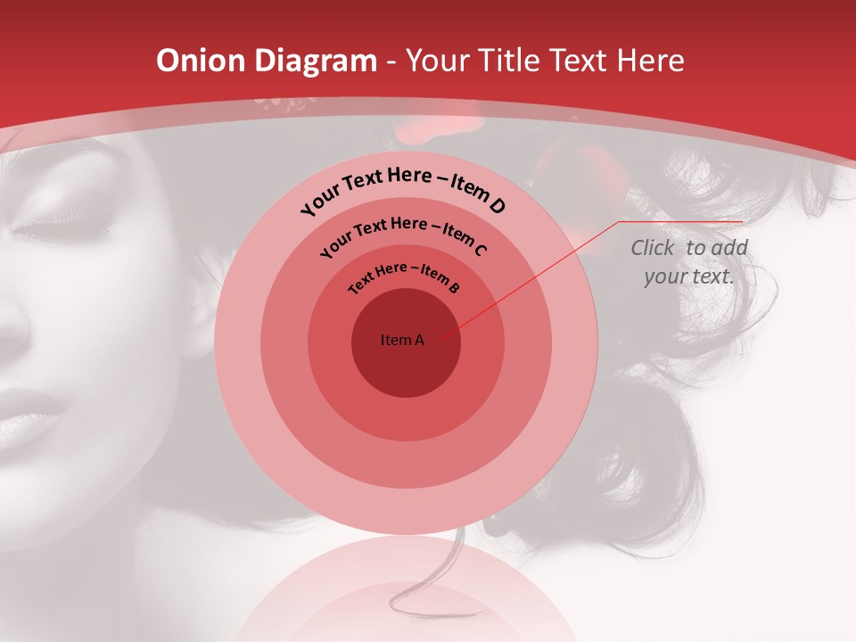 A Woman With Flowers In Her Hair And A Red Background PowerPoint Template