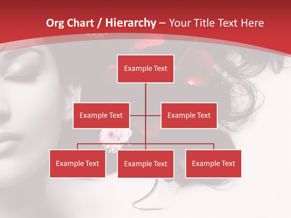 A Woman With Flowers In Her Hair And A Red Background PowerPoint Template