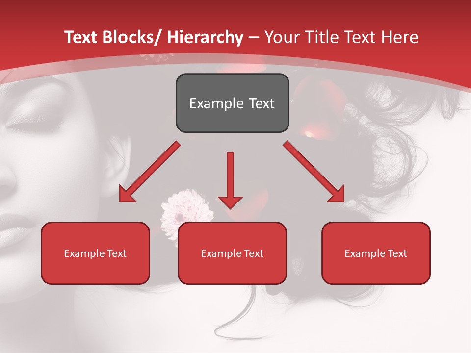 A Woman With Flowers In Her Hair And A Red Background PowerPoint Template