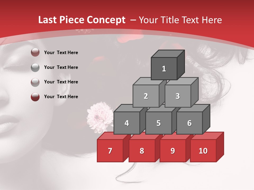 A Woman With Flowers In Her Hair And A Red Background PowerPoint Template