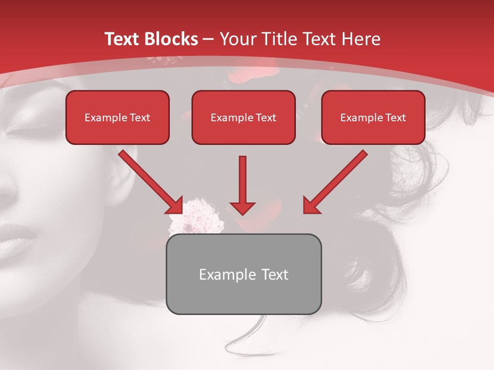 A Woman With Flowers In Her Hair And A Red Background PowerPoint Template