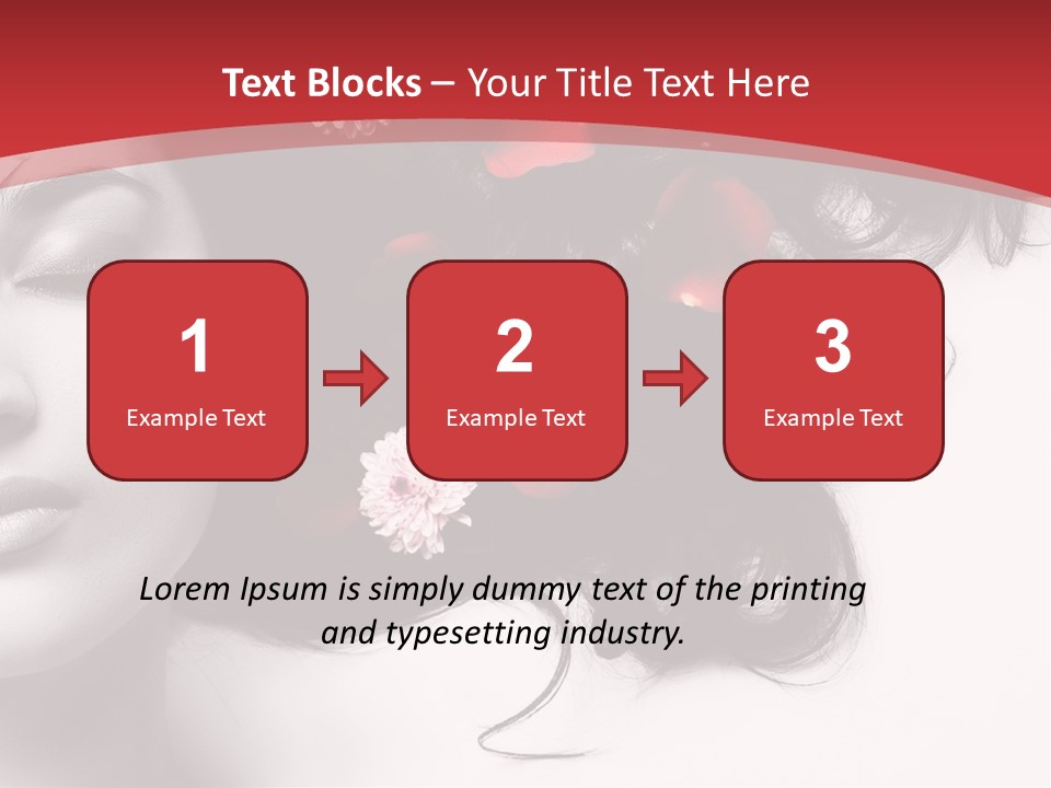 A Woman With Flowers In Her Hair And A Red Background PowerPoint Template